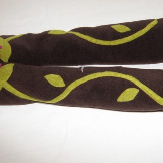 Mitaine longue chocolat pulpe et vert anis-1081