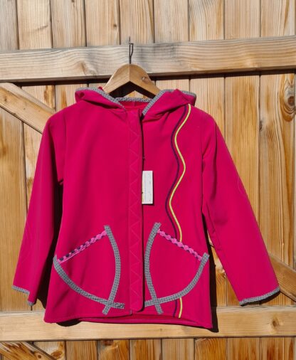 Veste lutin en softshell fuchsia "oiseau" Taille 10 ans – Image 3