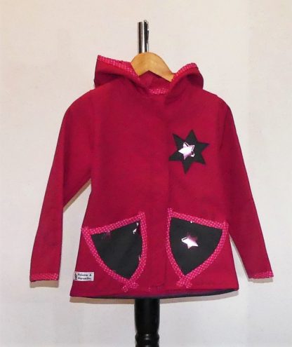Veste lutin pour fille en Softshell fuchsia + étoiles – Image 2