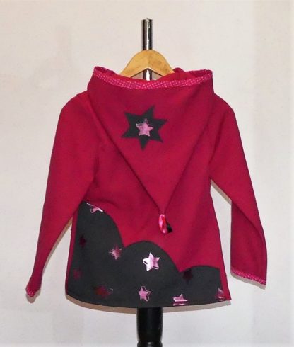 Veste lutin pour fille en Softshell fuchsia + étoiles