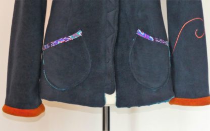Veste princesse lutin en polaire marine et sea blue T40 – Image 3