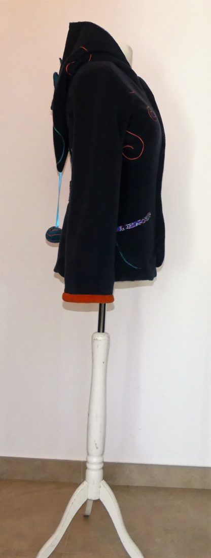 Veste princesse lutin en polaire marine et sea blue T40 – Image 4