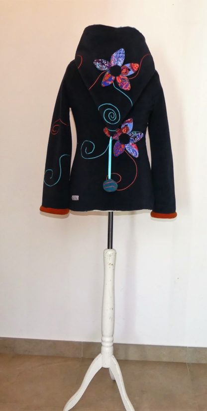 Veste princesse lutin en polaire marine et sea blue T40 – Image 6