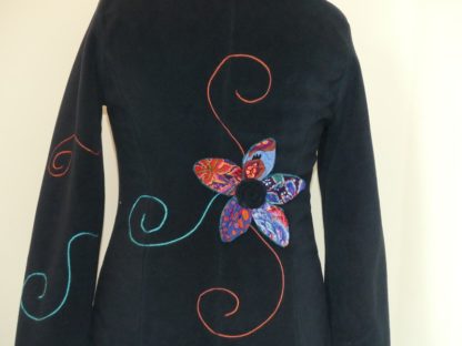 Veste princesse lutin en polaire marine et sea blue T40 – Image 8