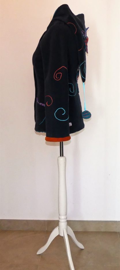 Veste princesse lutin en polaire marine et sea blue T40 – Image 9