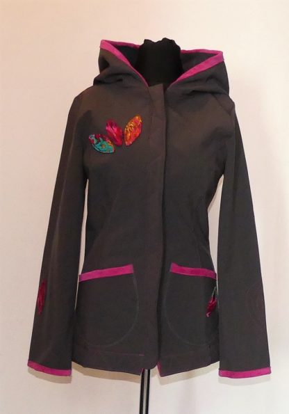 Veste princesse en softshell version courte Gris/taupe T38/40