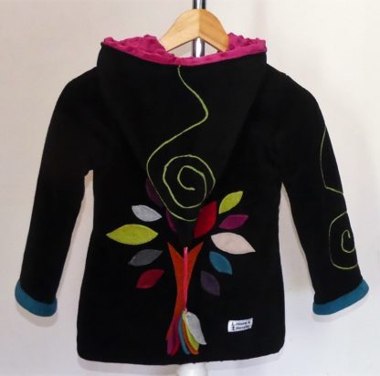 Veste polaire lutin noir et pulpe + arbre de vie