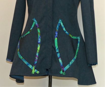 Veste princesse lutin en softshell bleu jean et camaieu de vertT44/46 – Image 4