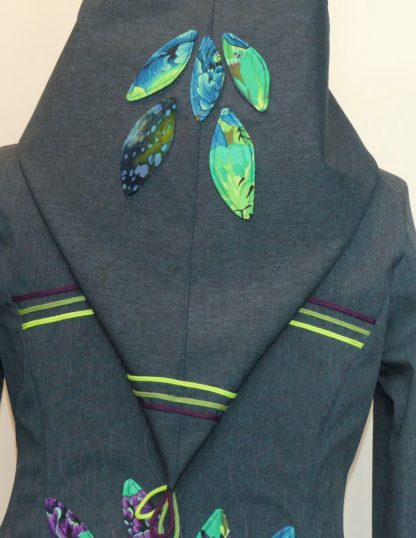 Veste princesse lutin en softshell bleu jean et camaieu de vertT44/46 – Image 12