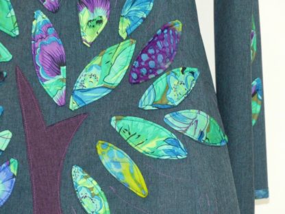 Veste princesse lutin en softshell bleu jean et camaieu de vertT44/46 – Image 5