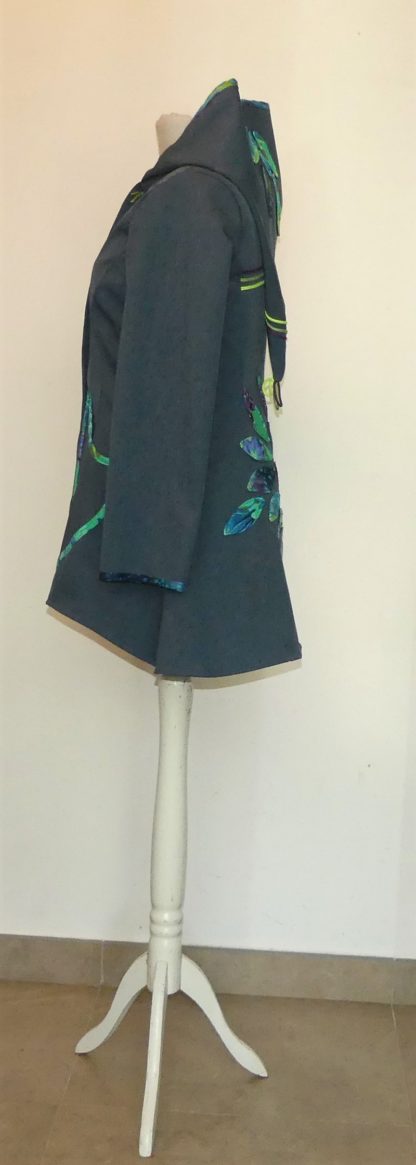 Veste princesse lutin en softshell bleu jean et camaieu de vertT44/46 – Image 13