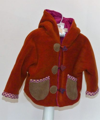 Veste polaire fille rouille et pulpe taille 6 mois – Image 2