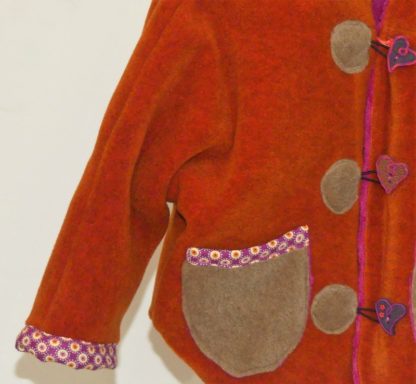 Veste polaire fille rouille et pulpe taille 6 mois – Image 3