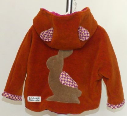 Veste polaire fille rouille et pulpe taille 6 mois