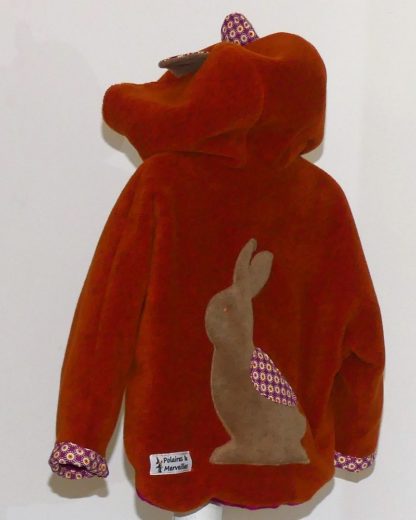 Veste polaire fille rouille et pulpe taille 6 mois – Image 5
