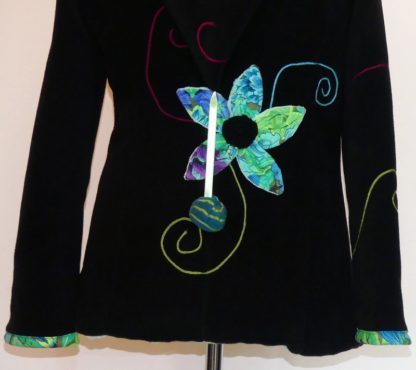Veste princesse lutin en polaire noire et vert d'eau T42 – Image 8