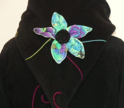 Veste princesse lutin en polaire noire et vert d'eau T42 – Image 9