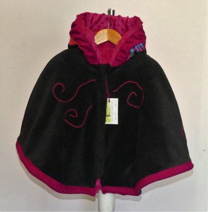 Cape lutin en polaire velours anthracite et pulpe taille 12 ans – Image 7