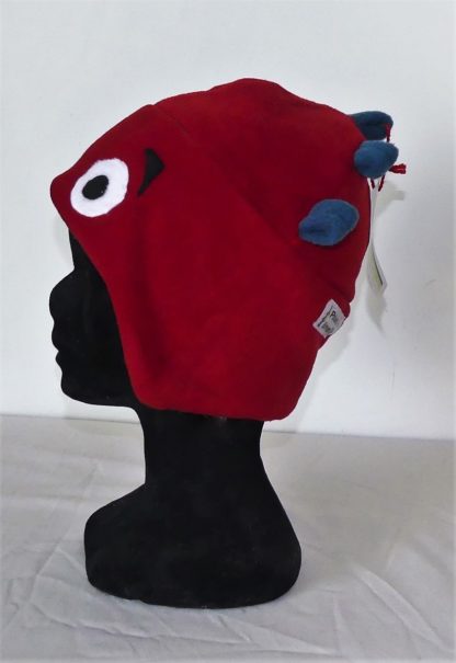 Bonnet en polaire rouge et bleu jean taille 4/5 ans – Image 4