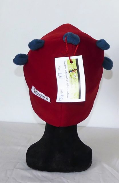 Bonnet en polaire rouge et bleu jean taille 4/5 ans – Image 3