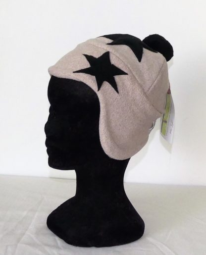 Bonnet en polaire beige rosé et noir taille 4/5 ans – Image 5