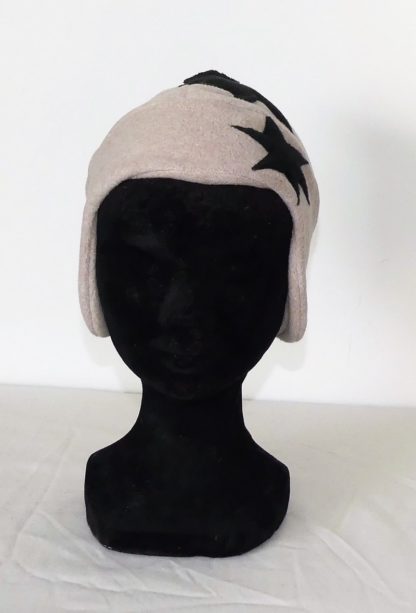 Bonnet en polaire beige rosé et noir taille 4/5 ans – Image 2