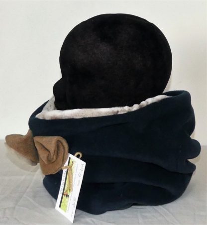 Snood en polaire velours marine et fausse fourrure – Image 3