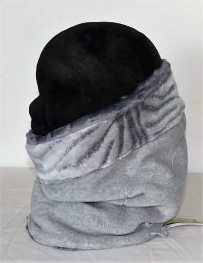 Snood en polaire velours gris clair et fourrure 2/4 ans – Image 3