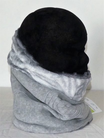 Snood en polaire velours gris clair et fourrure 2/4 ans