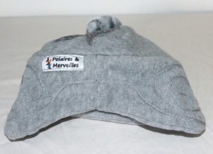 Bonnet en polaire velours gris clair taille 2/3 ans – Image 2