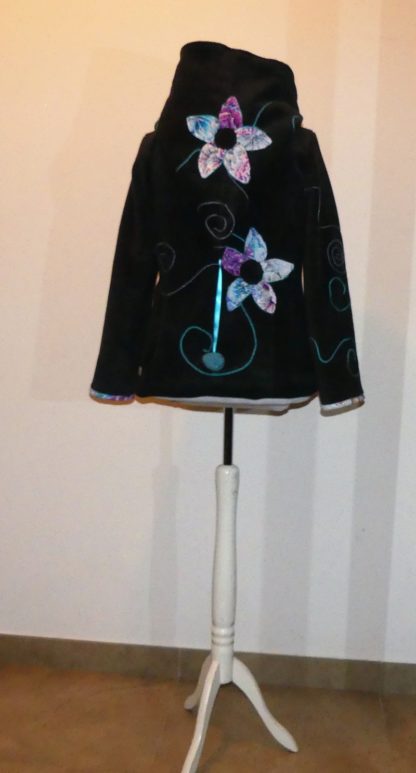 Veste polaire princesse lutin anthracite et turquoise T46 – Image 4