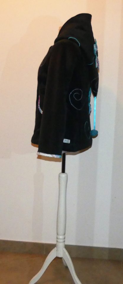 Veste polaire princesse lutin anthracite et turquoise T46 – Image 6