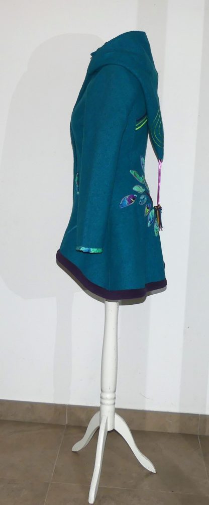 Veste princesse col en laine bouillie turquoise T38 – Image 6