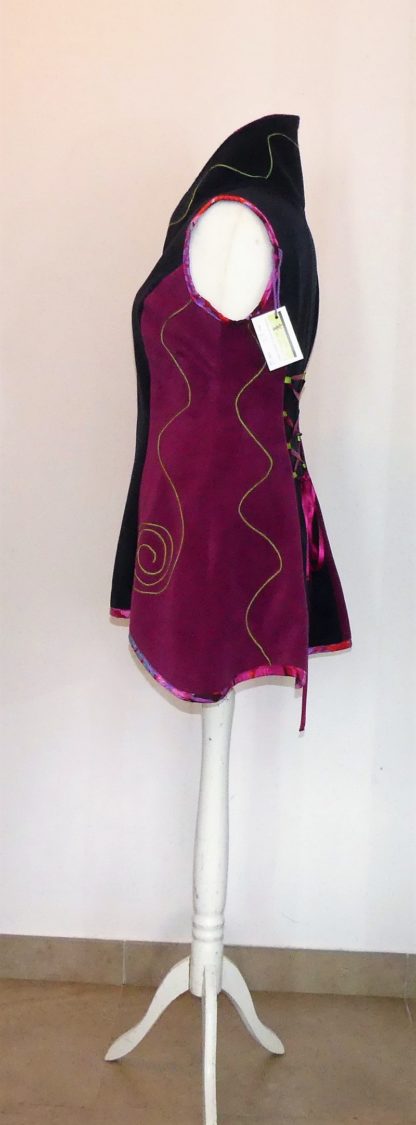 Tunique en polaire velours marine et pulpe T44 – Image 6