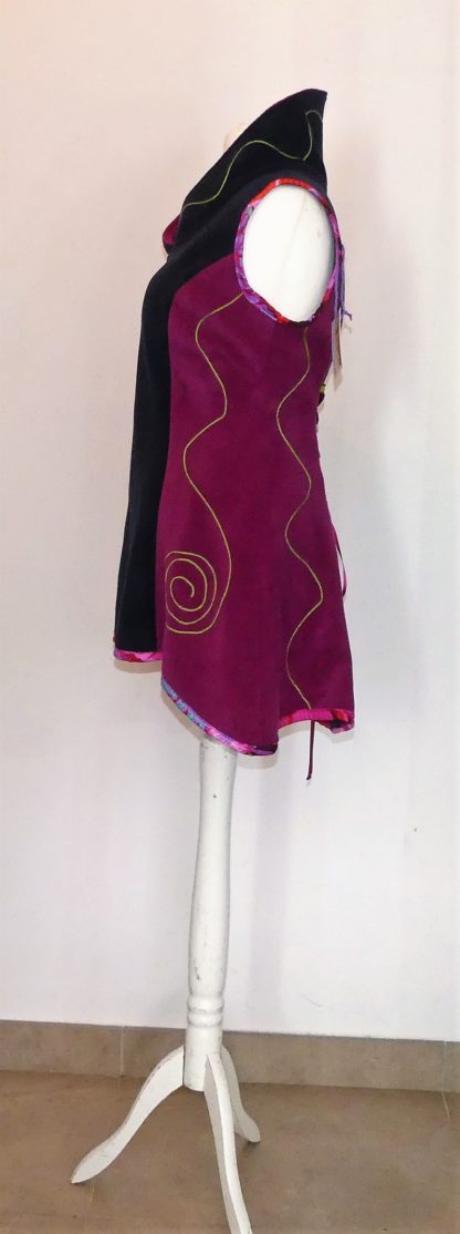Tunique en polaire velours marine et pulpe T44 – Image 7