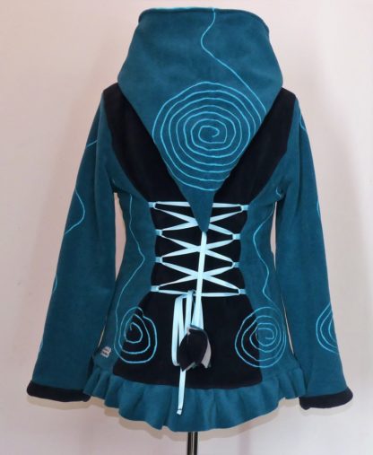 Veste princesse lutin sea blue et marine avec volant et laçage T42