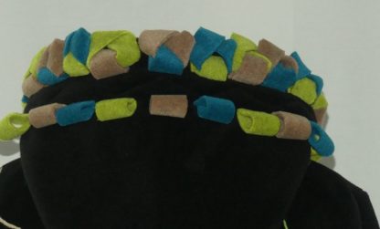 Veste à lacets en polaire velours noire, anis, camel et sea blue T42 – Image 7