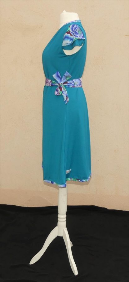Robe portefeuille en jersey viscose sea blue et coton Japonais T42 – Image 6
