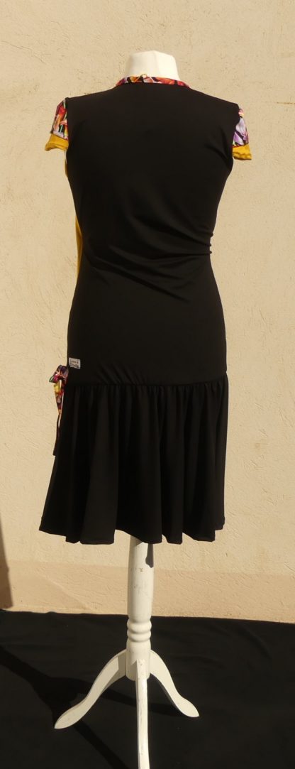 Robe en jersey viscose noir et ocre et coton Japonais multicolore T40/42 – Image 4