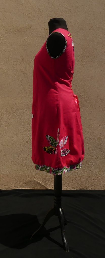 Robe encolure carré en lin fuchsia taille 38 – Image 6