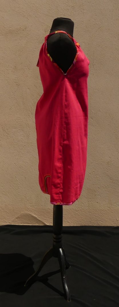 Robe en lin fuchsia à épaule dénudée T36/38 – Image 3