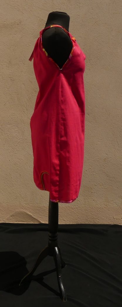 Robe en lin fuchsia à épaule dénudée T36/38 – Image 4