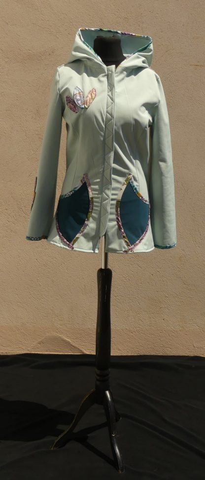 Veste courte lutin princesse en softshell vert d'eau taille 38 – Image 2