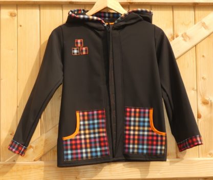 Veste garçon noir en softshell déperlante taille 10 ans – Image 2