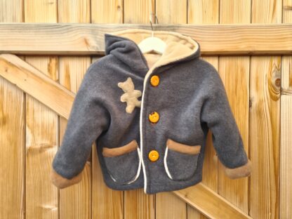 VESTE POLAIRE BEBE GRIS ET BEIGE TAILLE 1 AN – Image 3