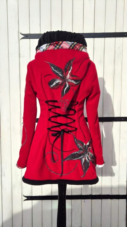 VESTE POLAIRE PRINCESSE LUTIN ROUGE VIF DOUBLEE 38/40 – Image 7