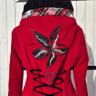 VESTE POLAIRE PRINCESSE LUTIN ROUGE VIF DOUBLEE 38/40