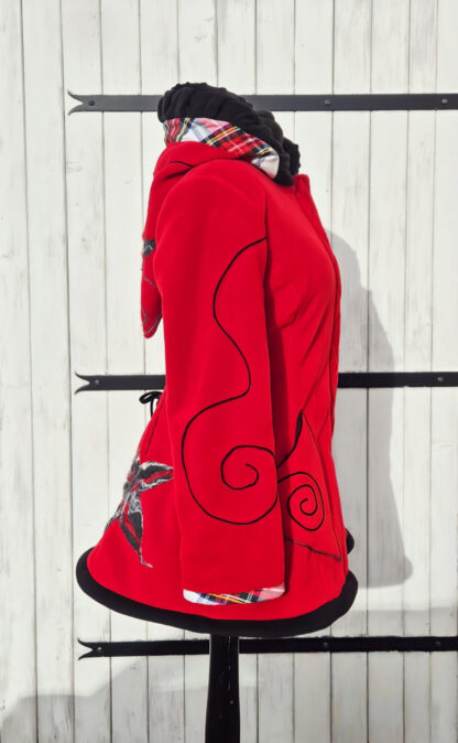 VESTE POLAIRE PRINCESSE LUTIN ROUGE VIF DOUBLEE 38/40 – Image 6