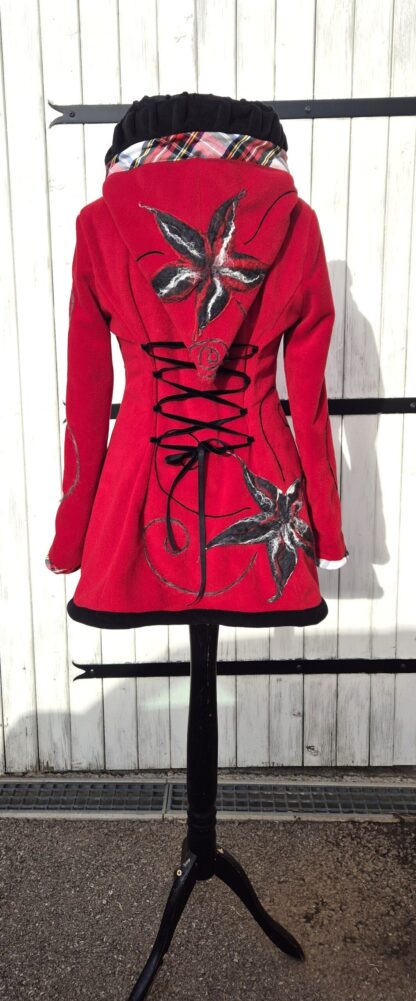 VESTE POLAIRE PRINCESSE LUTIN ROUGE VIF DOUBLEE 38/40 – Image 5
